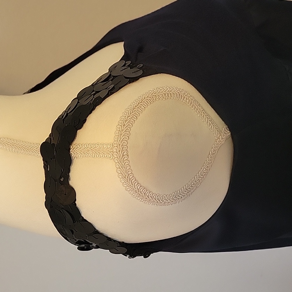 Simply Vera Vera Wang Navy Dress with Sequin Straps ,Size 4 - Picture 4 of 9